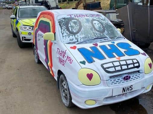 This pimped Hyundai was found dumped on the A6  still with the keys inside