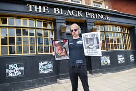 The Black Prince Promotions Manager Phil Moore with two of the posters which are available.