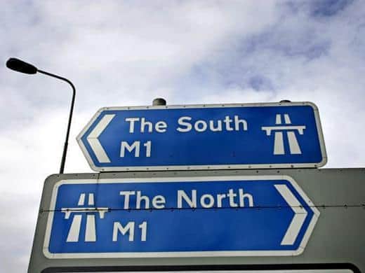One lane is blocked on the M1 southbound near Northampton