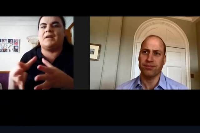 Prince William listens to Leanne