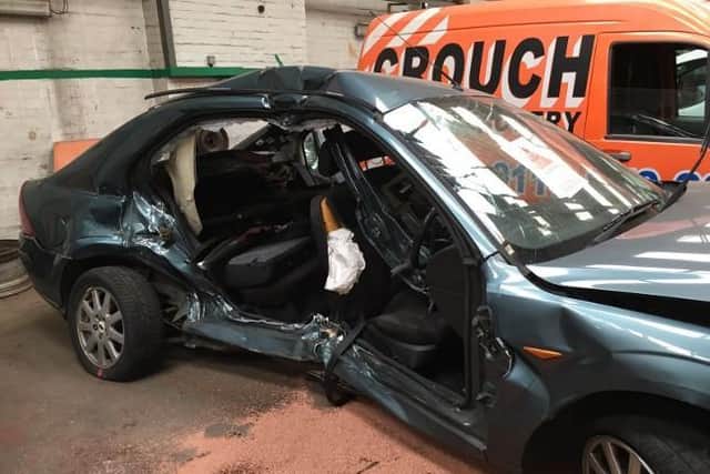 This was what was left of Trevor's car.
