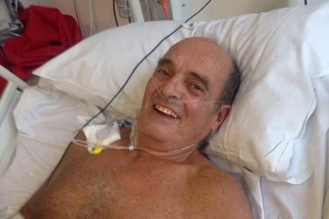 Trevor in hospital.