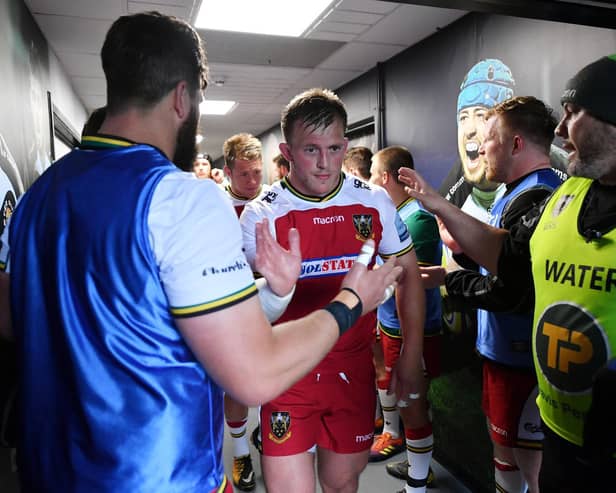 Alex Waller has led Saints out against Exeter's rugby team a few times and now he hopes Northampton's footballers can get the better of their Exeter counterparts at Wembley on Monday