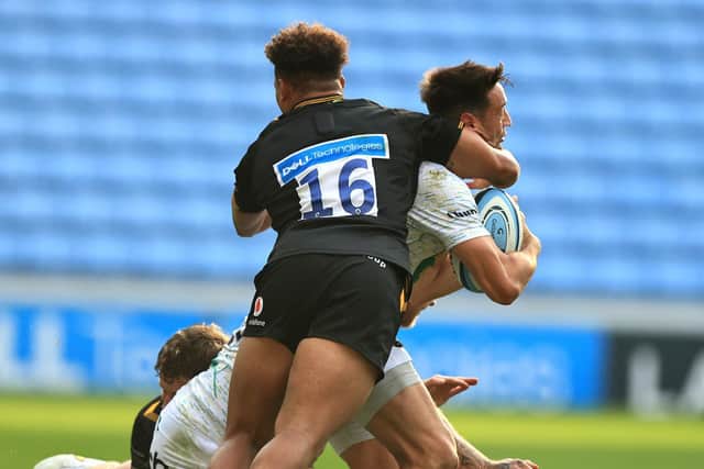 Gabriel Oghre was only yellow carded for a high hit on Alex Mitchell