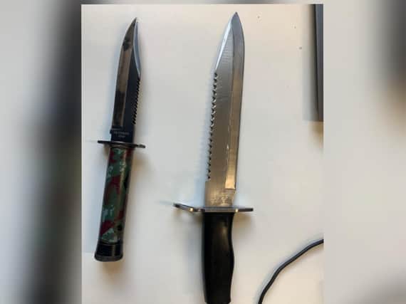 Police found these knives. Credit: Northants Police