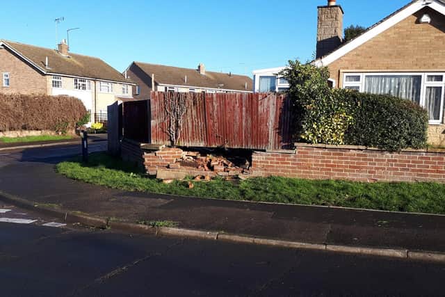 The car ran over the pedestrians and ploughed into a wall