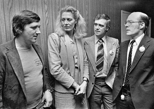 Vanessa Redgrave meets the Corby campaigners including Peter McGowan (third from left)