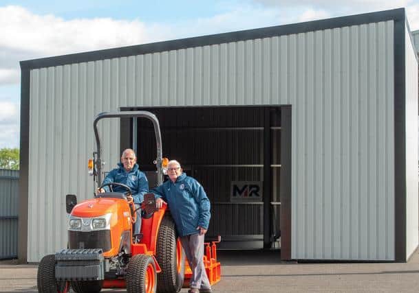 The new tractor shed at Corby Town