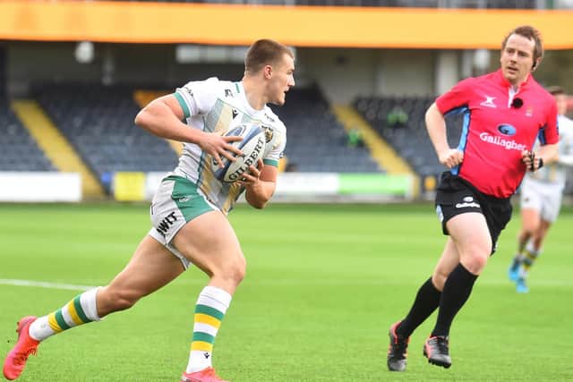 Ollie Sleightholme scored four times when Saints won at Worcester in March