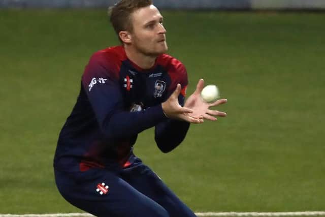 Graeme White safely claims a catch for the Steelbacks