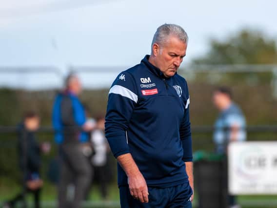 Corby Town boss Gary Mills pictured during last weekend's 4-2 defeat at Coleshill Town. Picture by Jim Darrah