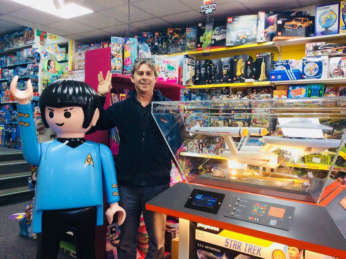 Spock beams down to Rushden toy shop for Star Trek Playmobil launch