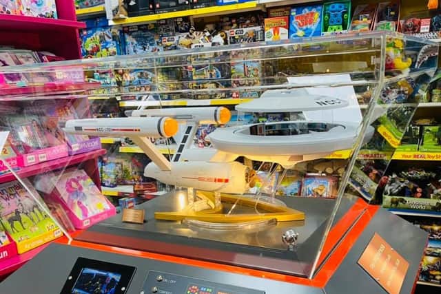 Beam me up - the model features LED lights and a sound system that can be controlled by hand-held communicators, or phones