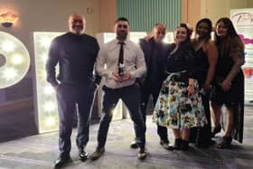 Smiles all around for team at the Northamptonshire Integrated Response Hub (IRH) as they collected their award.