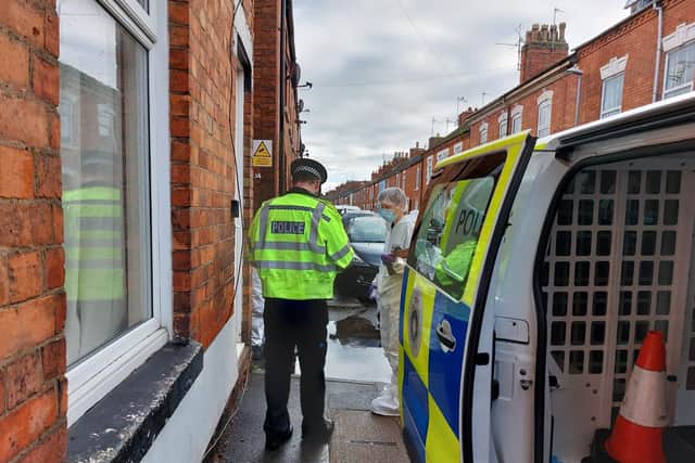 Police at the scene on Wednesday morning