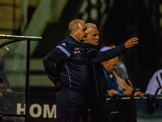 Corby Town boss Gary Mills and assistant-manager Darron Gee