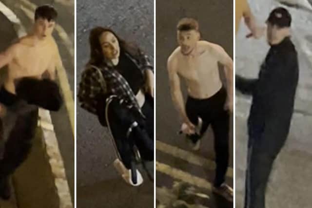 Police want to connect with these four caught on camera following incidents in Kettering Road
