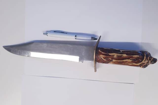 Officers recovered this knife during a drugs raid in Wellingborough on Thursday