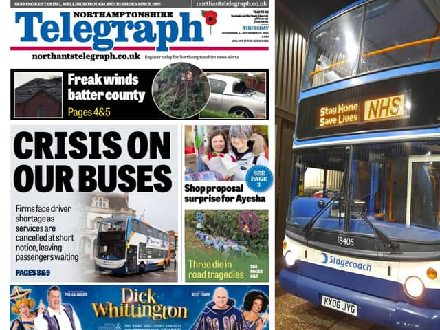 Thursday's Telegraph revealed the crisis in North Northamptonshire bus services