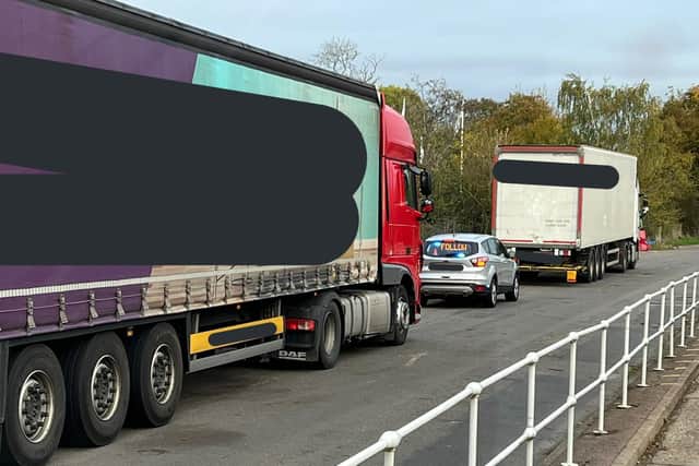 The couple on board this truck left the county £400 lighter after being spotted by officers in an unmarked HGV