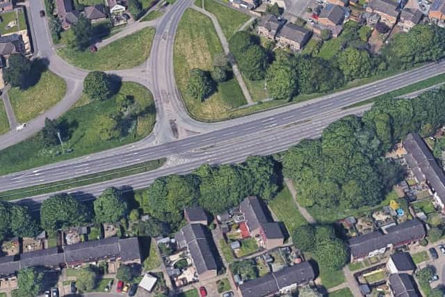 The armed robber struck in a footpath under the A43