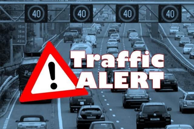 Traffic is queuing for around four miles following a crash on the A45