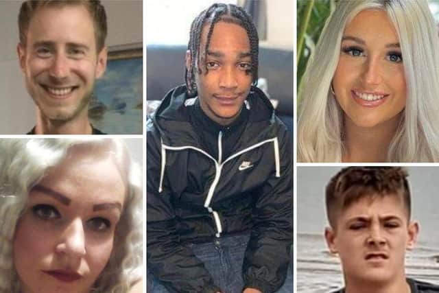 Faces of the five people who have died in knife attacks in Northamptonshire in little more than ten months