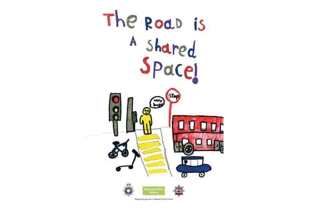 One of the posters designed by pupils at Our Lady's school in Corby