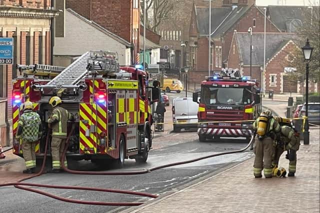 Firefighters are dealing with an incident in Wellingborough town centre Tuesday lunchtime