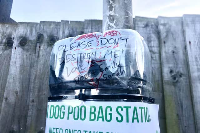 The dog poo bag dispensers were investigated.