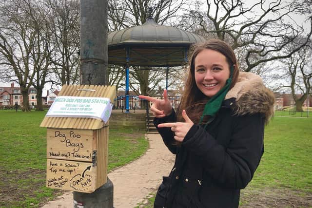 The Greens are now putting up new wooden dog poo bag dispensers.