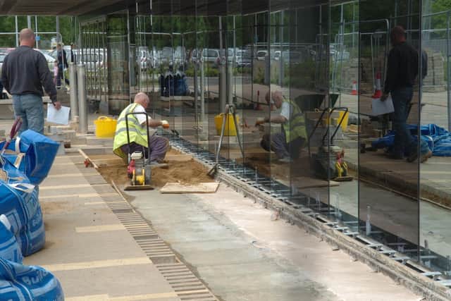 Parts of the Cube were repaired in 2012 after a crack in the glass emerged