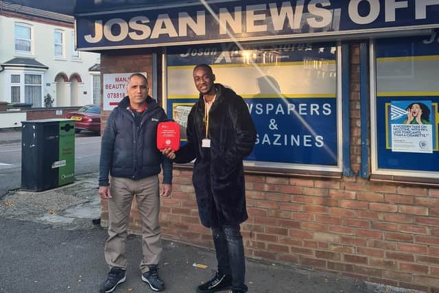 Rav Jones delivers one of the life-saving first aid kits