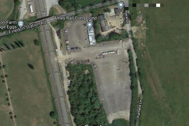 The Network Rail/ Amey compound off Finedon Station Road