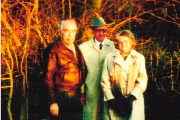 Members of the crew return to Deenethorpe in 1993. Photo courtesy of Ray Corby.