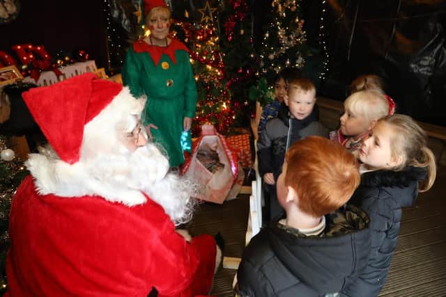 Santa chats to the children