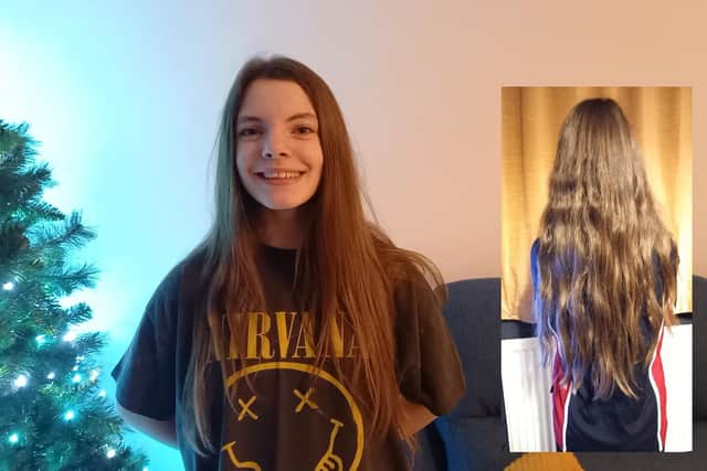 Keira Dell (inset how long her hair has become)