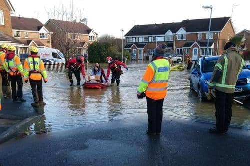 Residents are brought to dry land in Kettering