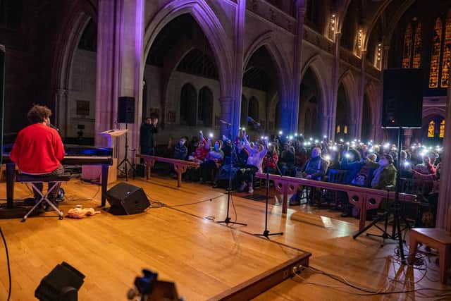 Billy Lockett performing at St Matthew's Church. Photo by David Jackson.