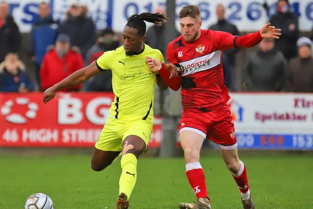 Brackley Town and Kettering Town will meet again at St James Park next week. Picture by Peter Short