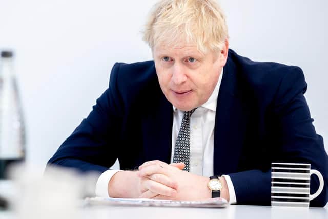 Boris Johnson pays a visit to the Chronicle & Echo office during his visit to Northampton. Photo: Kirsty Edmonds