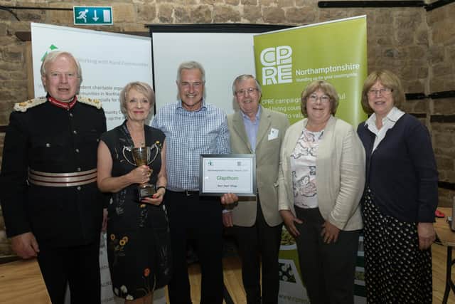 Glapthorn villagers with their award in 2019 - the last time the competition was run