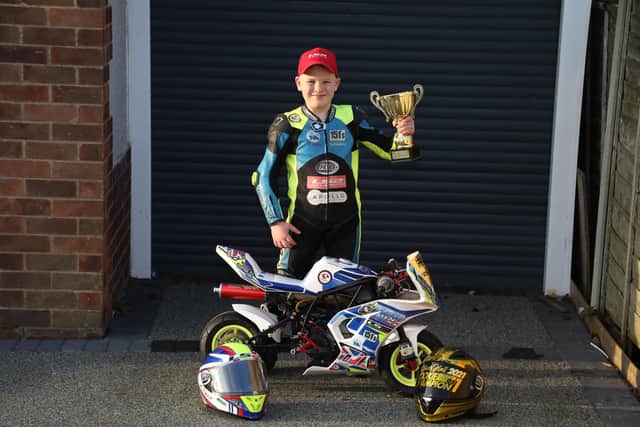 Oliver Hall with his trophy