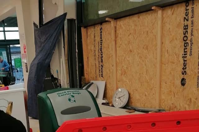 Damage at the Oundle store