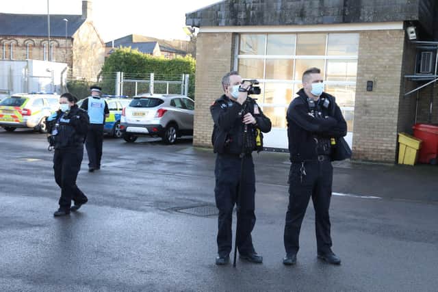 Police officers on the scene