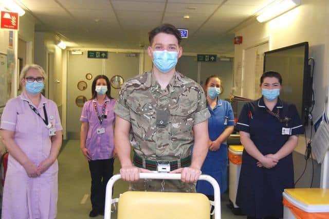 Soldier Ryan Francis worked alongside KGH staff between January and March 2021