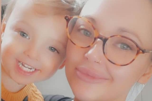 Hannah pictured with her youngest son Josh, who is two-years-old