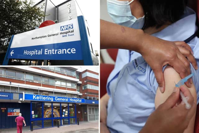 Up to 1,300 NHS staff in Northamptonshire were yet to have one Covid jab by the end of December