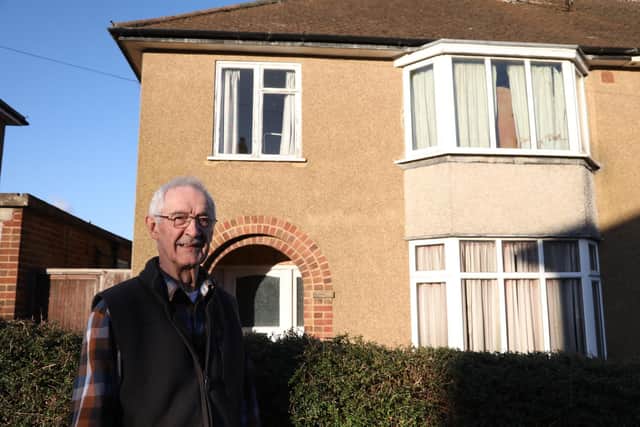 Tony Glynn outside the abandoned house