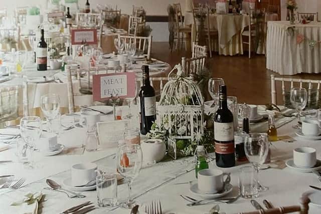 The wedding tables were named after Pizza hut toppings.